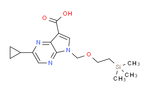 CAS No. 1185428-39-0, 2-Cyclopropyl-5-((2-(trimethylsilyl)ethoxy)methyl)-5H-pyrrolo[2,3-b]pyrazine-7-carboxylic acid