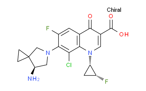 CAS No. 127254-11-9, 7-((S)-7-Amino-5-azaspiro[2.4]heptan-5-yl)-8-chloro-6-fluoro-1-((1S,2R)-2-fluorocyclopropyl)-4-oxo-1,4-dihydroquinoline-3-carboxylic acid