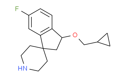 CAS No. 1422134-31-3, 3-(Cyclopropylmethoxy)-6-fluoro-2,3-dihydrospiro[indene-1,4'-piperidine]