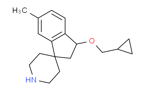 CAS No. 1422135-36-1, 3-(Cyclopropylmethoxy)-6-methyl-2,3-dihydrospiro[indene-1,4'-piperidine]