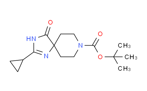 CAS No. 1779126-43-0, tert-Butyl 2-cyclopropyl-4-oxo-1,3,8-triazaspiro[4.5]dec-1-ene-8-carboxylate