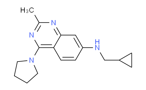 CAS No. 646450-79-5, N-(Cyclopropylmethyl)-2-methyl-4-(pyrrolidin-1-yl)quinazolin-7-amine