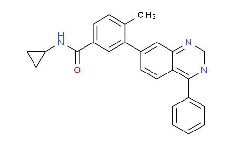 CAS No. 832114-25-7, N-Cyclopropyl-4-methyl-3-(4-phenylquinazolin-7-yl)benzamide