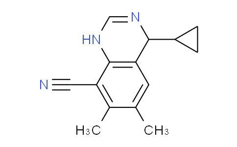 CAS No. 89638-32-4, 4-Cyclopropyl-6,7-dimethyl-1,4-dihydroquinazoline-8-carbonitrile