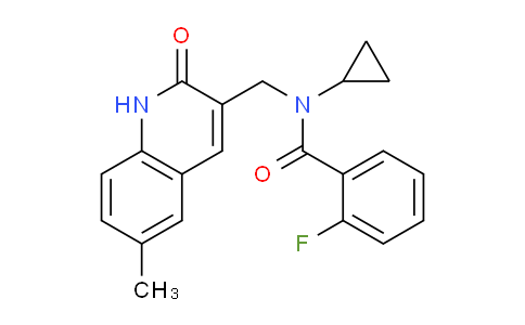 CAS No. 606095-16-3, N-Cyclopropyl-2-fluoro-N-((6-methyl-2-oxo-1,2-dihydroquinolin-3-yl)methyl)benzamide
