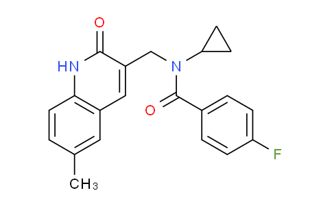 CAS No. 606095-19-6, N-Cyclopropyl-4-fluoro-N-((6-methyl-2-oxo-1,2-dihydroquinolin-3-yl)methyl)benzamide