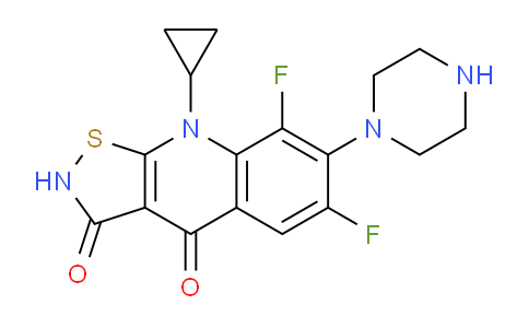 CAS No. 111279-49-3, 9-Cyclopropyl-6,8-difluoro-7-(piperazin-1-yl)isothiazolo[5,4-b]quinoline-3,4(2H,9H)-dione