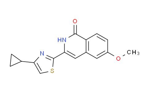CAS No. 923586-09-8, 3-(4-Cyclopropylthiazol-2-yl)-6-methoxyisoquinolin-1(2H)-one