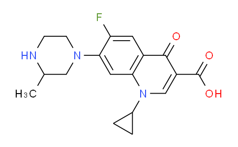 CAS No. 93107-32-5, 1-Cyclopropyl-6-fluoro-7-(3-methylpiperazin-1-yl)-4-oxo-1,4-dihydroquinoline-3-carboxylic acid