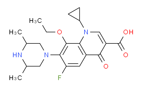 CAS No. 182868-75-3, 1-Cyclopropyl-7-(3,5-dimethylpiperazin-1-yl)-8-ethoxy-6-fluoro-4-oxo-1,4-dihydroquinoline-3-carboxylic acid