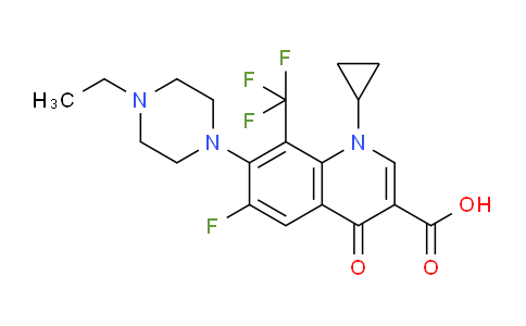 CAS No. 182868-50-4, 1-Cyclopropyl-7-(4-ethylpiperazin-1-yl)-6-fluoro-4-oxo-8-(trifluoromethyl)-1,4-dihydroquinoline-3-carboxylic acid