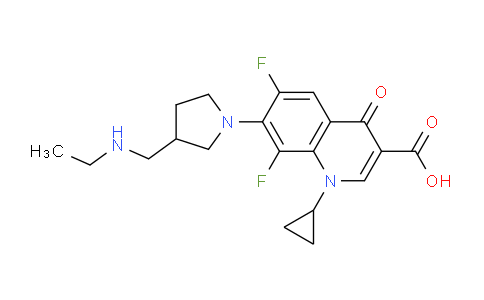CAS No. 99734-97-1, 1-Cyclopropyl-7-(3-((ethylamino)methyl)pyrrolidin-1-yl)-6,8-difluoro-4-oxo-1,4-dihydroquinoline-3-carboxylic acid