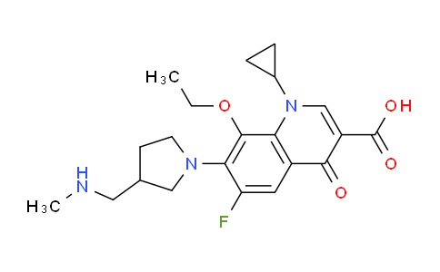 CAS No. 182868-80-0, 1-Cyclopropyl-8-ethoxy-6-fluoro-7-(3-((methylamino)methyl)pyrrolidin-1-yl)-4-oxo-1,4-dihydroquinoline-3-carboxylic acid