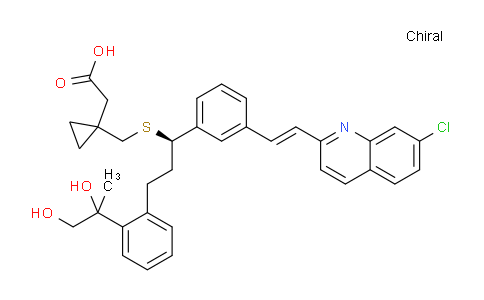 CAS No. 186352-97-6, 2-(1-((((1R)-1-(3-((E)-2-(7-Chloroquinolin-2-yl)vinyl)phenyl)-3-(2-(1,2-dihydroxypropan-2-yl)phenyl)propyl)thio)methyl)cyclopropyl)acetic acid