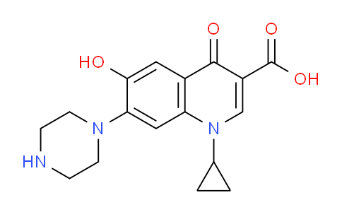 CAS No. 226903-07-7, 1-Cyclopropyl-6-hydroxy-4-oxo-7-(piperazin-1-yl)-1,4-dihydroquinoline-3-carboxylic acid