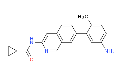 CAS No. 1382851-04-8, N-(7-(5-Amino-2-methylphenyl)isoquinolin-3-yl)cyclopropanecarboxamide
