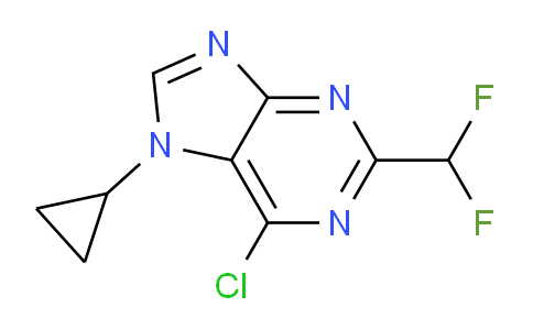 CAS No. 1713713-56-4, 6-Chloro-7-cyclopropyl-2-(difluoromethyl)-7H-purine