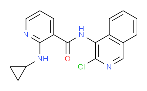 CAS No. 342899-40-5, N-(3-Chloroisoquinolin-4-yl)-2-(cyclopropylamino)nicotinamide