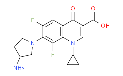 CAS No. 99734-98-2, 7-(3-Aminopyrrolidin-1-yl)-1-cyclopropyl-6,8-difluoro-4-oxo-1,4-dihydroquinoline-3-carboxylic acid