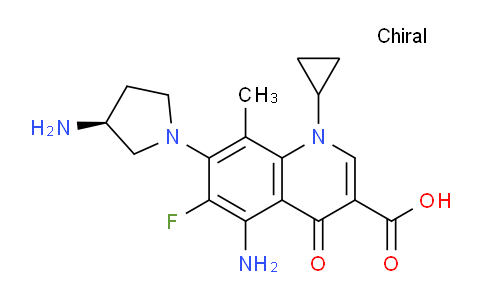 CAS No. 167888-21-3, (S)-5-Amino-7-(3-aminopyrrolidin-1-yl)-1-cyclopropyl-6-fluoro-8-methyl-4-oxo-1,4-dihydroquinoline-3-carboxylic acid
