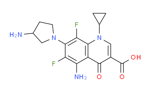 CAS No. 112654-98-5, 5-Amino-7-(3-aminopyrrolidin-1-yl)-1-cyclopropyl-6,8-difluoro-4-oxo-1,4-dihydroquinoline-3-carboxylic acid