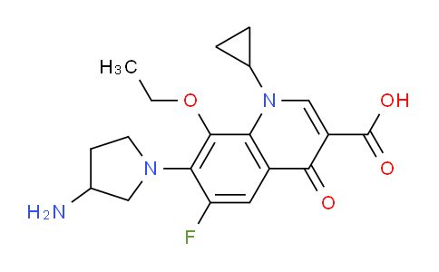 CAS No. 182868-77-5, 7-(3-Aminopyrrolidin-1-yl)-1-cyclopropyl-8-ethoxy-6-fluoro-4-oxo-1,4-dihydroquinoline-3-carboxylic acid