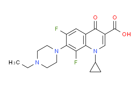 CAS No. 131776-00-6, 1-Cyclopropyl-7-(4-ethylpiperazin-1-yl)-6,8-difluoro-4-oxo-1,4-dihydroquinoline-3-carboxylic acid