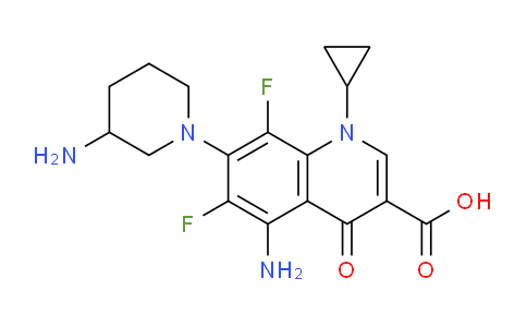 CAS No. 127294-71-7, 5-Amino-7-(3-aminopiperidin-1-yl)-1-cyclopropyl-6,8-difluoro-4-oxo-1,4-dihydroquinoline-3-carboxylic acid