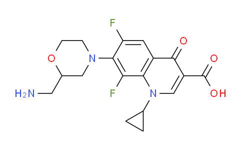 CAS No. 143375-60-4, 7-(2-(Aminomethyl)morpholino)-1-cyclopropyl-6,8-difluoro-4-oxo-1,4-dihydroquinoline-3-carboxylic acid