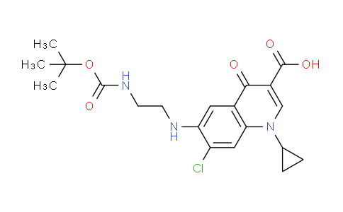 CAS No. 528851-37-8, 6-((2-((tert-Butoxycarbonyl)amino)ethyl)amino)-7-chloro-1-cyclopropyl-4-oxo-1,4-dihydroquinoline-3-carboxylic acid