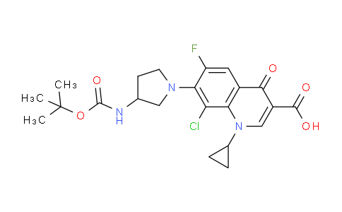 CAS No. 105956-96-5, 7-(3-((tert-Butoxycarbonyl)amino)pyrrolidin-1-yl)-8-chloro-1-cyclopropyl-6-fluoro-4-oxo-1,4-dihydroquinoline-3-carboxylic acid