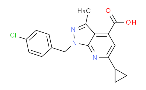 CAS No. 937598-70-4, 1-(4-Chlorobenzyl)-6-cyclopropyl-3-methyl-1H-pyrazolo[3,4-b]pyridine-4-carboxylic acid