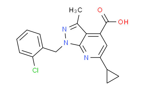 CAS No. 937598-76-0, 1-(2-Chlorobenzyl)-6-cyclopropyl-3-methyl-1H-pyrazolo[3,4-b]pyridine-4-carboxylic acid