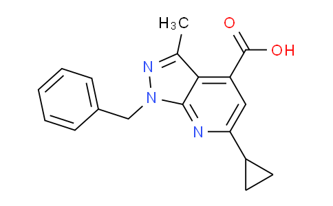 CAS No. 937598-78-2, 1-Benzyl-6-cyclopropyl-3-methyl-1H-pyrazolo[3,4-b]pyridine-4-carboxylic acid