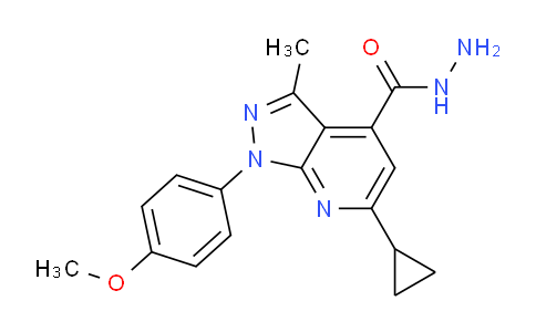 CAS No. 937600-21-0, 6-Cyclopropyl-1-(4-methoxyphenyl)-3-methyl-1H-pyrazolo[3,4-b]pyridine-4-carbohydrazide