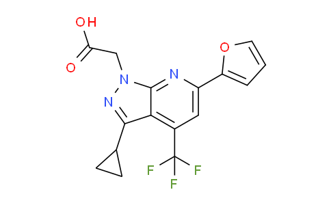 CAS No. 937606-04-7, 2-(3-Cyclopropyl-6-(furan-2-yl)-4-(trifluoromethyl)-1H-pyrazolo[3,4-b]pyridin-1-yl)acetic acid