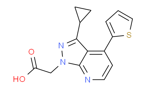 CAS No. 937606-48-9, 2-(3-Cyclopropyl-4-(thiophen-2-yl)-1H-pyrazolo[3,4-b]pyridin-1-yl)acetic acid