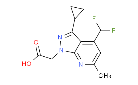 CAS No. 937607-22-2, 2-(3-Cyclopropyl-4-(difluoromethyl)-6-methyl-1H-pyrazolo[3,4-b]pyridin-1-yl)acetic acid