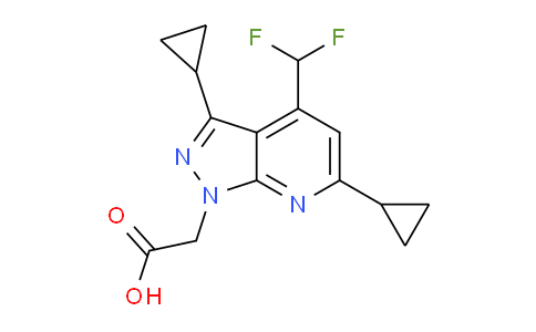 CAS No. 937607-23-3, 2-(3,6-Dicyclopropyl-4-(difluoromethyl)-1H-pyrazolo[3,4-b]pyridin-1-yl)acetic acid