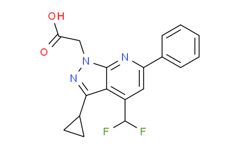 CAS No. 937607-25-5, 2-(3-Cyclopropyl-4-(difluoromethyl)-6-phenyl-1H-pyrazolo[3,4-b]pyridin-1-yl)acetic acid