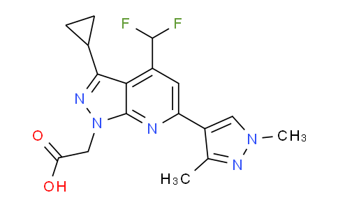 CAS No. 1006445-13-1, 2-(3-Cyclopropyl-4-(difluoromethyl)-6-(1,3-dimethyl-1H-pyrazol-4-yl)-1H-pyrazolo[3,4-b]pyridin-1-yl)acetic acid