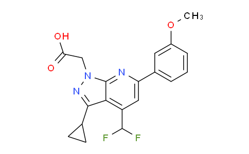 CAS No. 937607-31-3, 2-(3-Cyclopropyl-4-(difluoromethyl)-6-(3-methoxyphenyl)-1H-pyrazolo[3,4-b]pyridin-1-yl)acetic acid