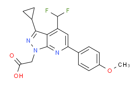 CAS No. 937607-32-4, 2-(3-Cyclopropyl-4-(difluoromethyl)-6-(4-methoxyphenyl)-1H-pyrazolo[3,4-b]pyridin-1-yl)acetic acid