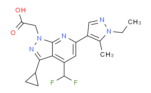 MC758112 | 1006478-14-3 | 2-(3-Cyclopropyl-4-(difluoromethyl)-6-(1-ethyl-5-methyl-1H-pyrazol-4-yl)-1H-pyrazolo[3,4-b]pyridin-1-yl)acetic acid