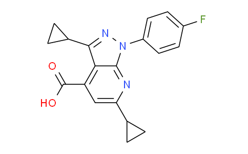 CAS No. 1011398-81-4, 3,6-Dicyclopropyl-1-(4-fluorophenyl)-1H-pyrazolo[3,4-b]pyridine-4-carboxylic acid