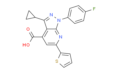 CAS No. 1011397-26-4, 3-Cyclopropyl-1-(4-fluorophenyl)-6-(thiophen-2-yl)-1H-pyrazolo[3,4-b]pyridine-4-carboxylic acid
