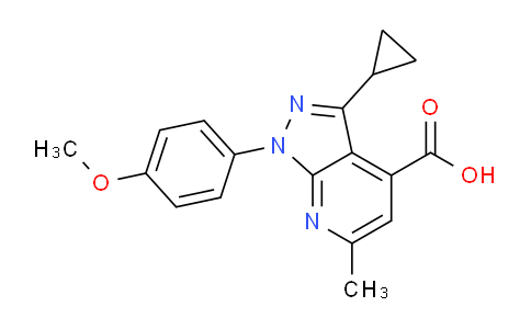 CAS No. 1011399-73-7, 3-Cyclopropyl-1-(4-methoxyphenyl)-6-methyl-1H-pyrazolo[3,4-b]pyridine-4-carboxylic acid