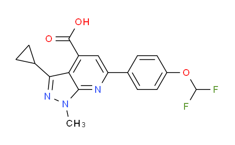CAS No. 1011398-84-7, 3-Cyclopropyl-6-(4-(difluoromethoxy)phenyl)-1-methyl-1H-pyrazolo[3,4-b]pyridine-4-carboxylic acid