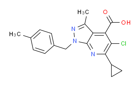 CAS No. 1011397-37-7, 5-Chloro-6-cyclopropyl-3-methyl-1-(4-methylbenzyl)-1H-pyrazolo[3,4-b]pyridine-4-carboxylic acid