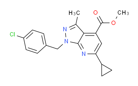 CAS No. 1011370-99-2, Methyl 1-(4-chlorobenzyl)-6-cyclopropyl-3-methyl-1H-pyrazolo[3,4-b]pyridine-4-carboxylate
